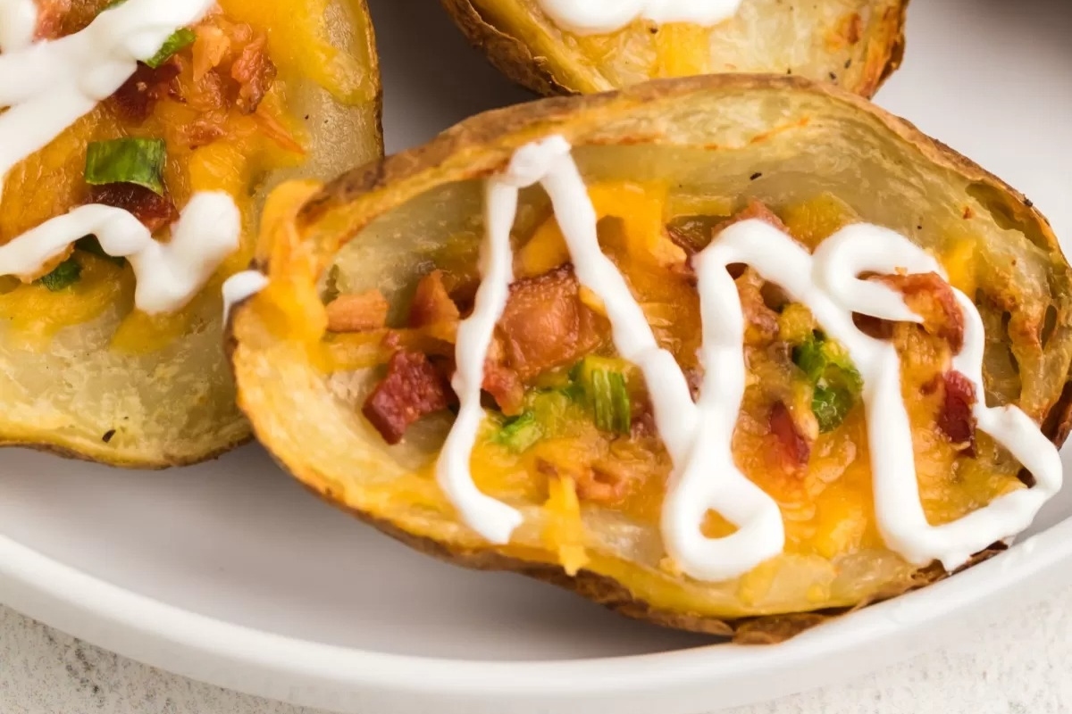 Air Fryer Potato Skins Crispy Loaded