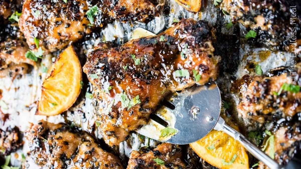 Baked Sesame Orange Chicken. 