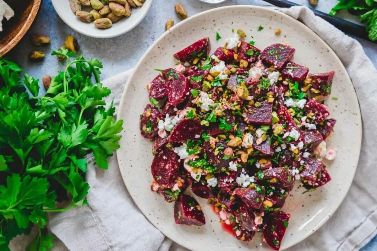 Beet salad with feta.