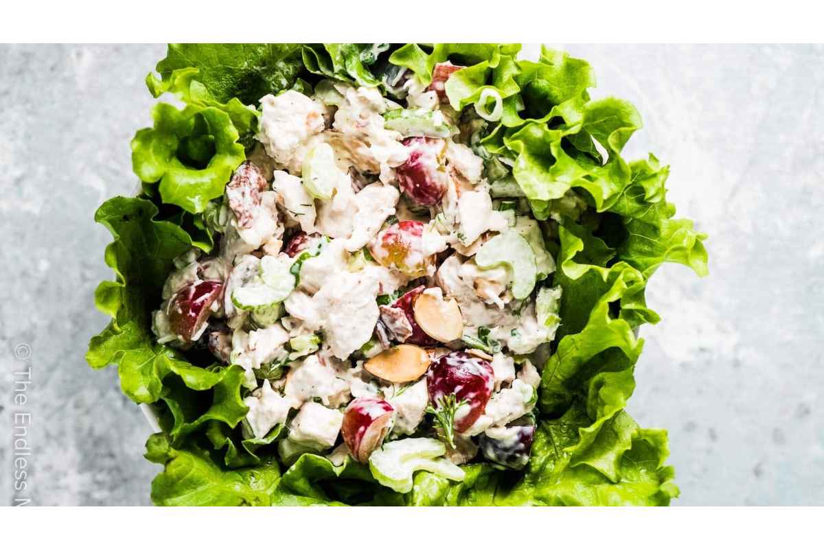 Chicken salad with lettuce.