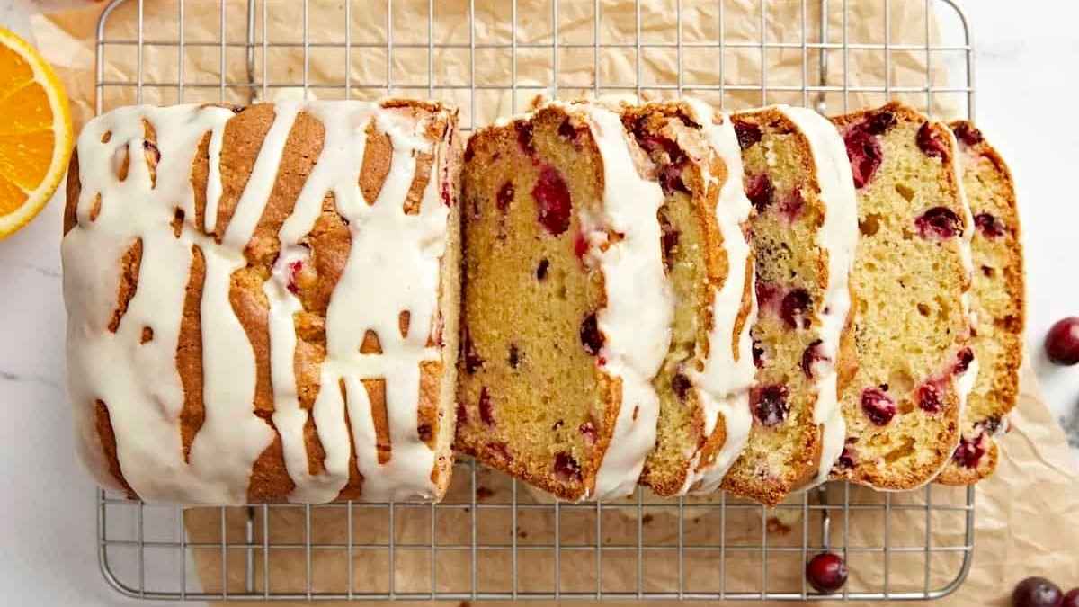 Sliced Cranberry Orange Bread. 