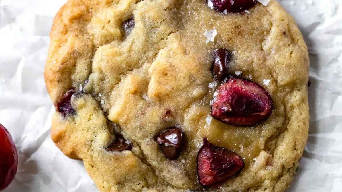 Cookie with cherries.