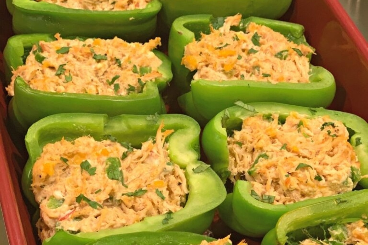 Low Carb Chicken Stuffed Bell Peppers make for a delicious and healthy dinner option.