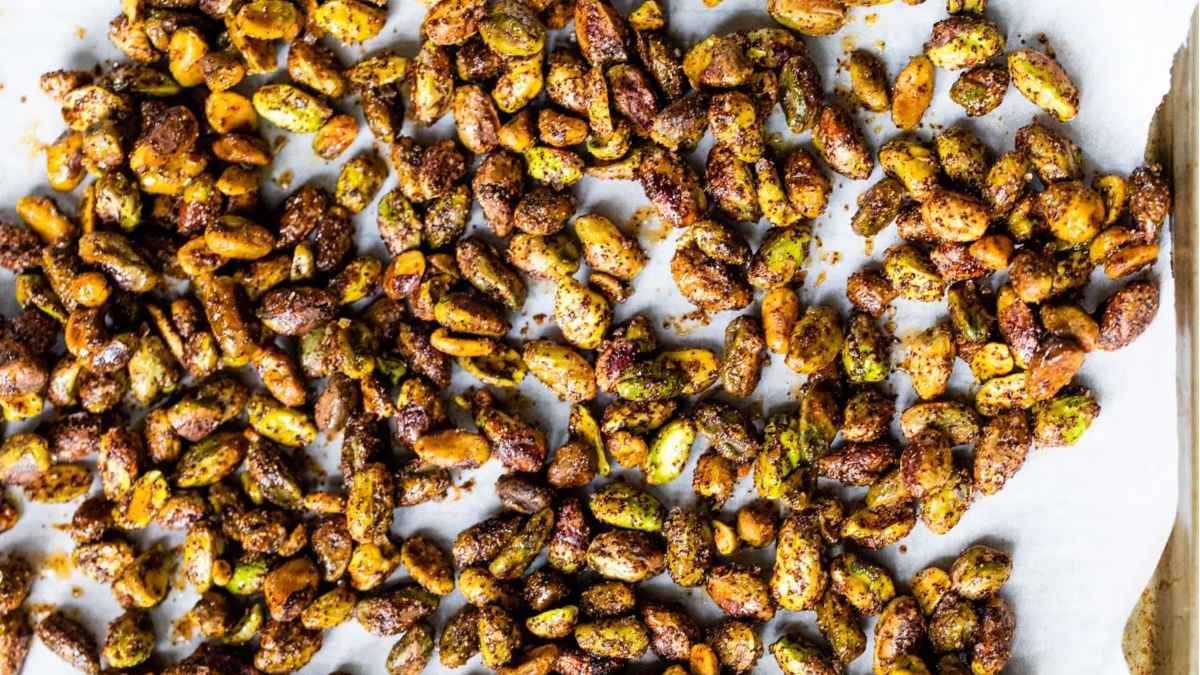 Roasted pistachios. 