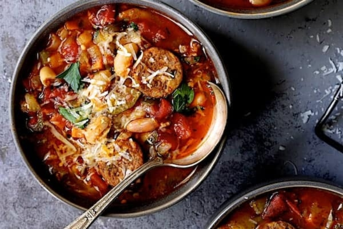 Three delectable vegetable soups recipes loaded with meat and vegetables.