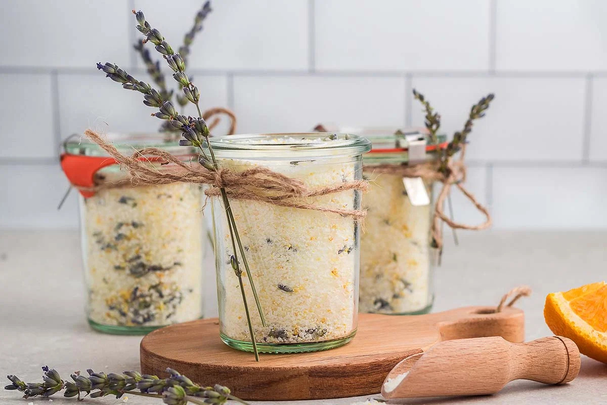 DIY lavender orange bath salts