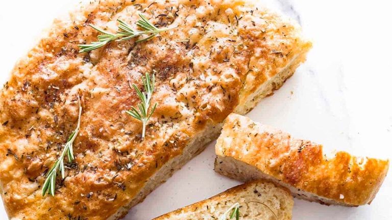 Easy Cast Iron Focaccia Bread (No Knead).