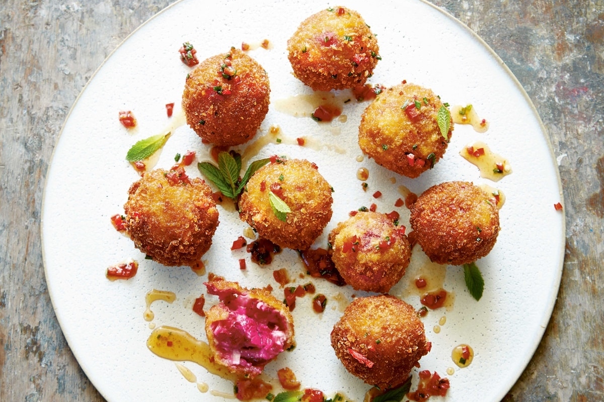 Croquettes on a plate.