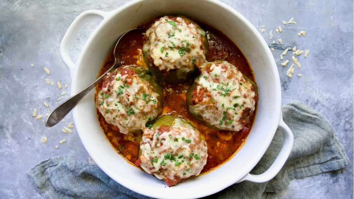 Italian Stuffed Peppers pinkwhen