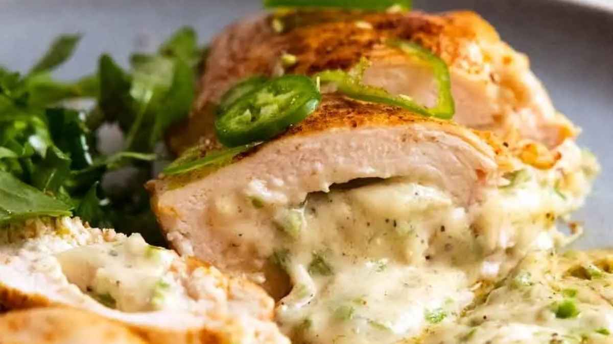 Jalapeno popper stuffed chicken.