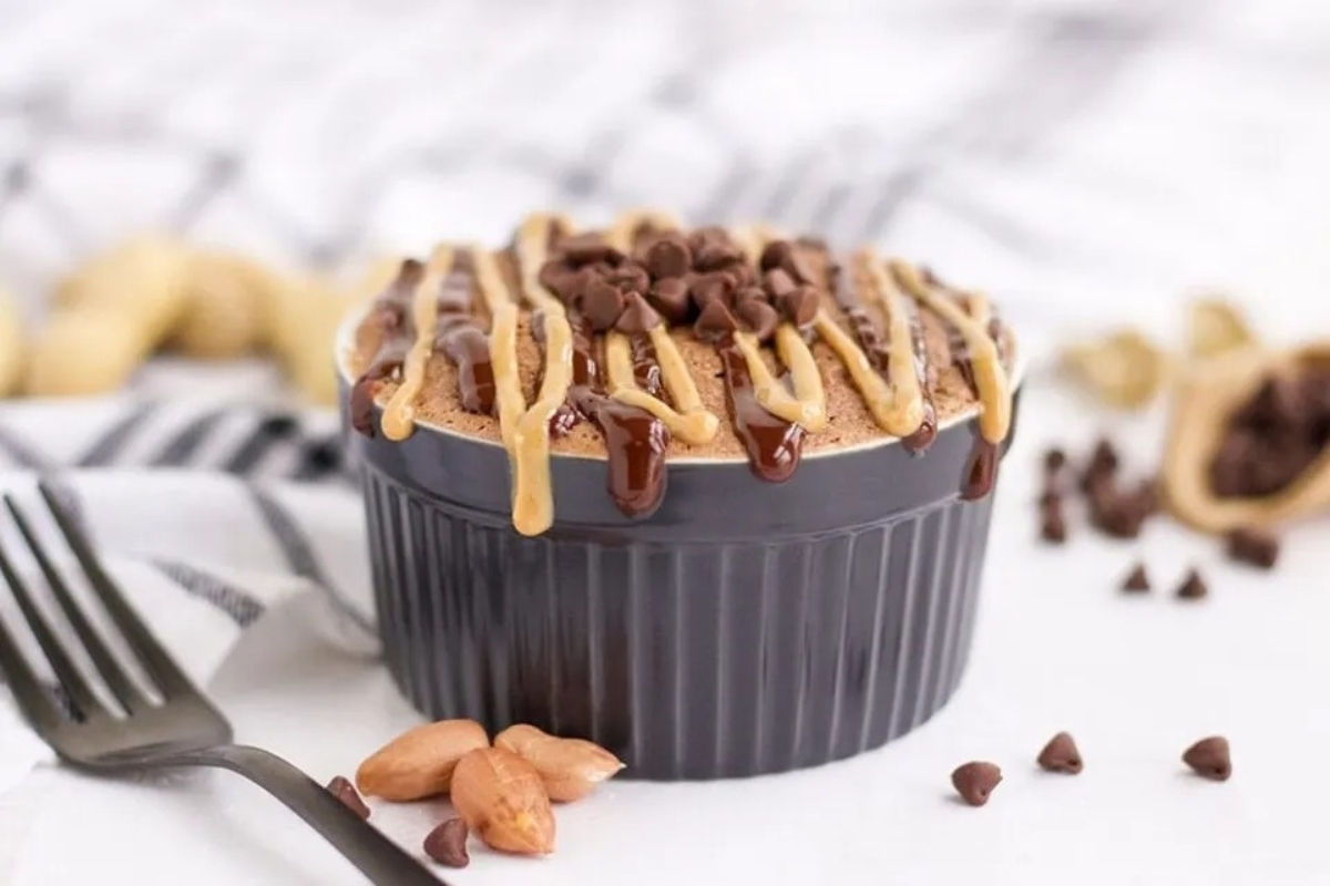 A chocolate peanut butter cup with a fork.