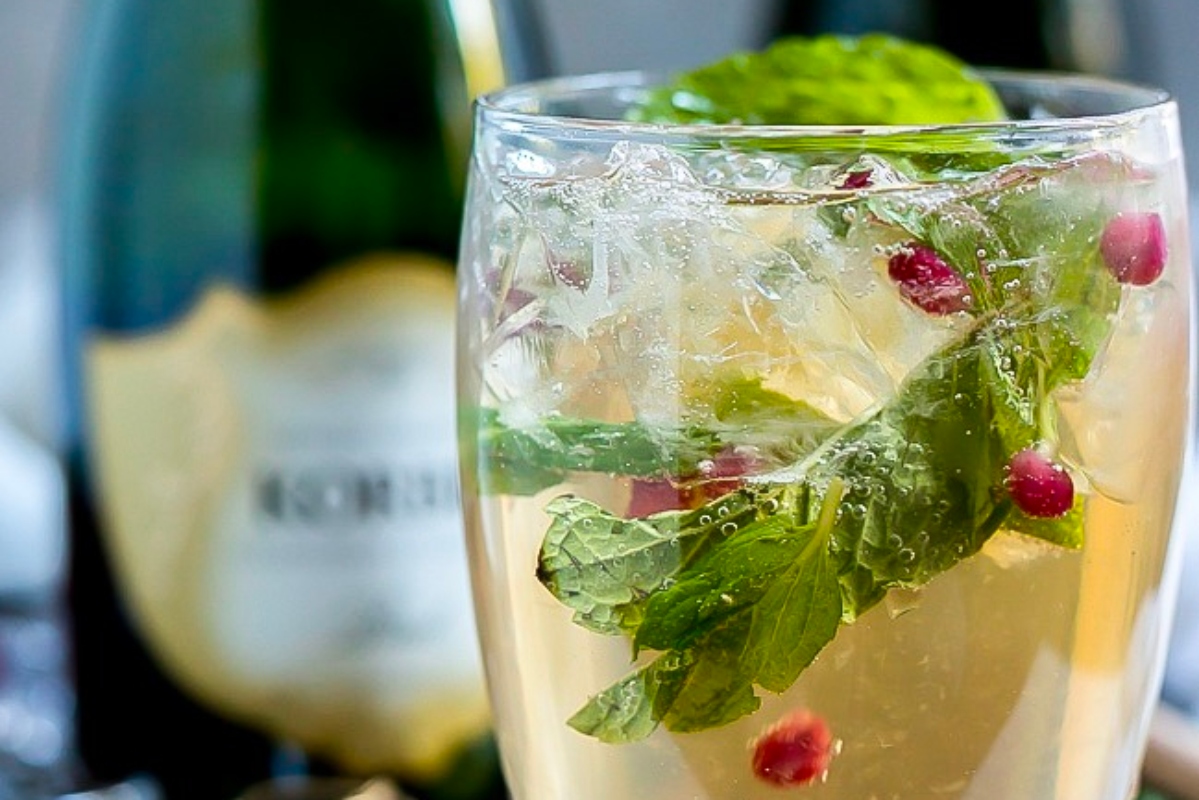 Mojito in a glass.