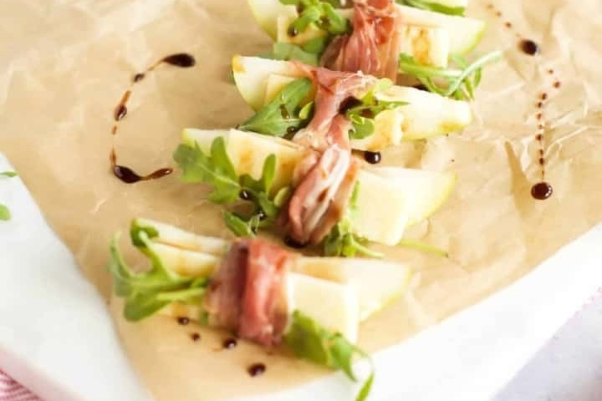 Prosciutto Wrapped Pears With Manchego