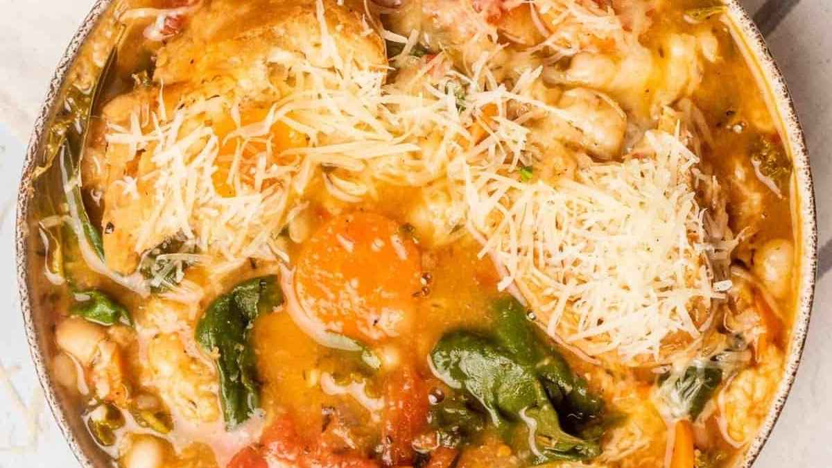 Ribolita soup in a bowl.