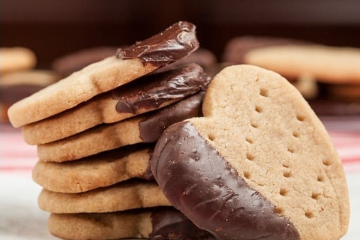 Freezable peanut butter cookies with chocolate icing.