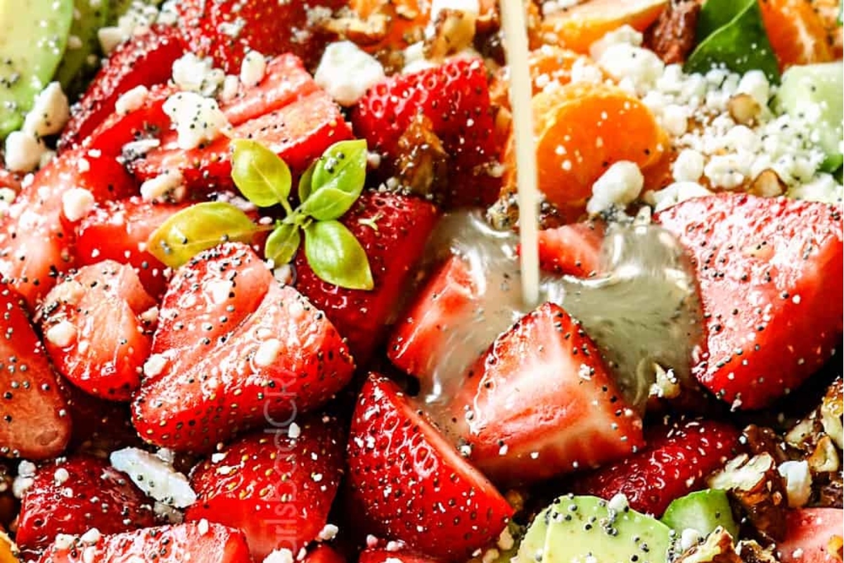 Spinach salad with strawberries.