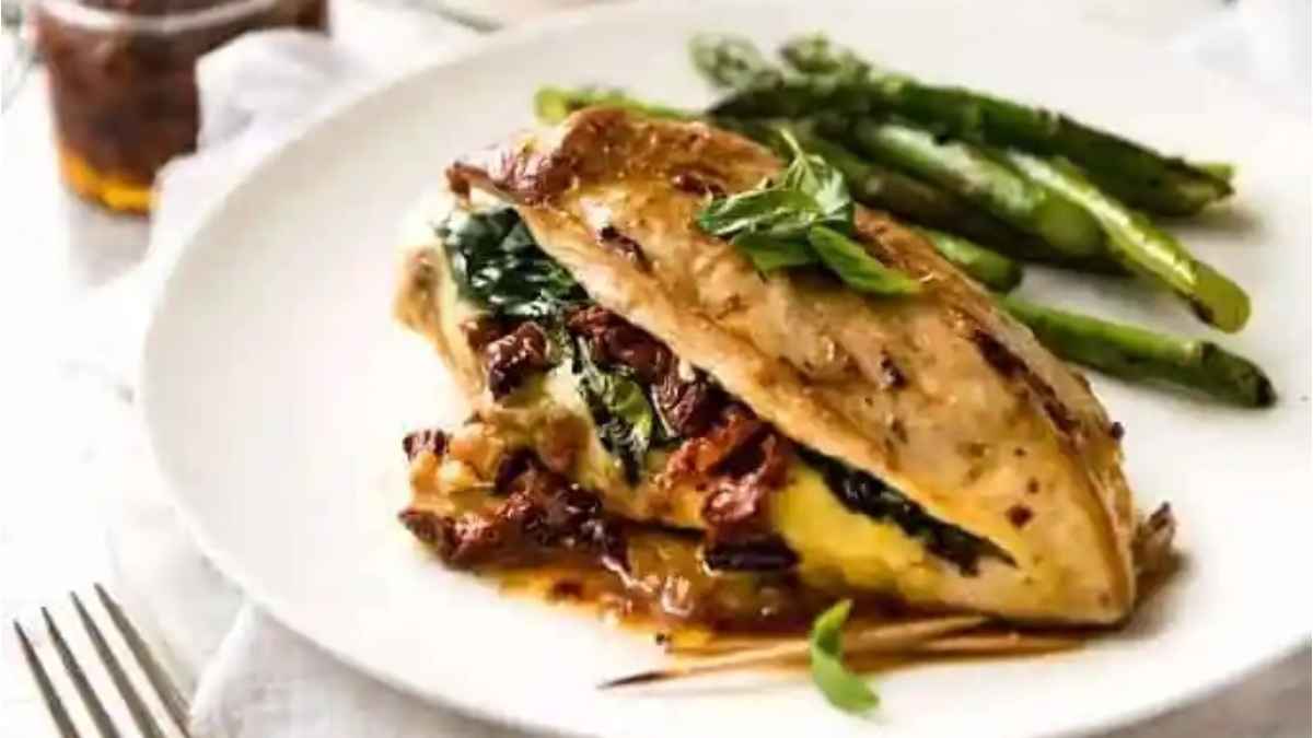 Chicken with sun dried tomato.