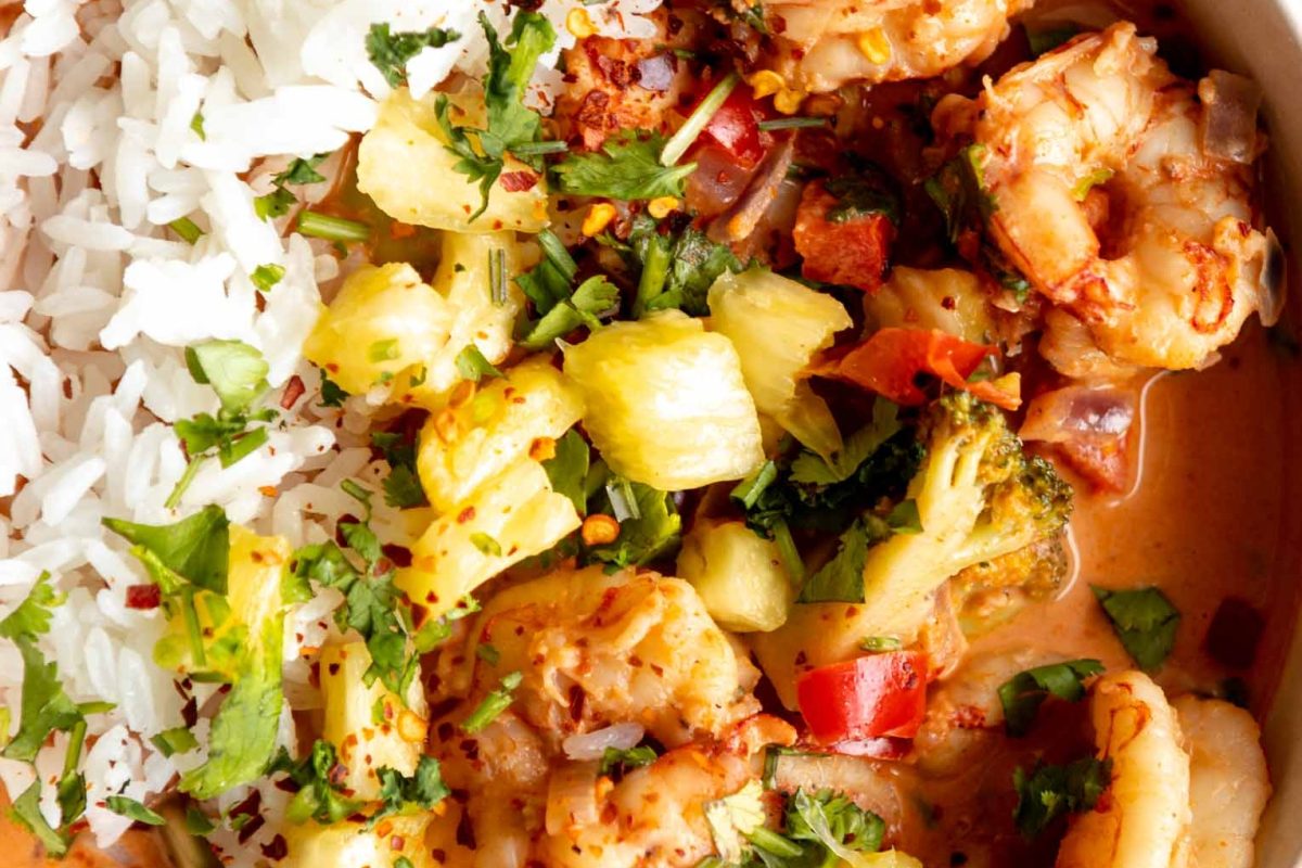 Curry rice with shrimp recipe.