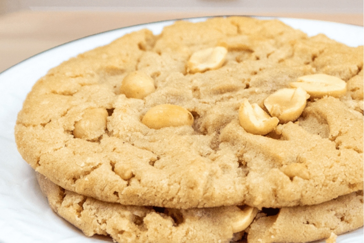 Healthy peanut butter cookies on a plate.