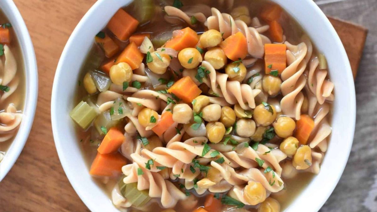 Watch. Learn. Eat. One Pot Chickpea Noodle Soup Vegan Gf
