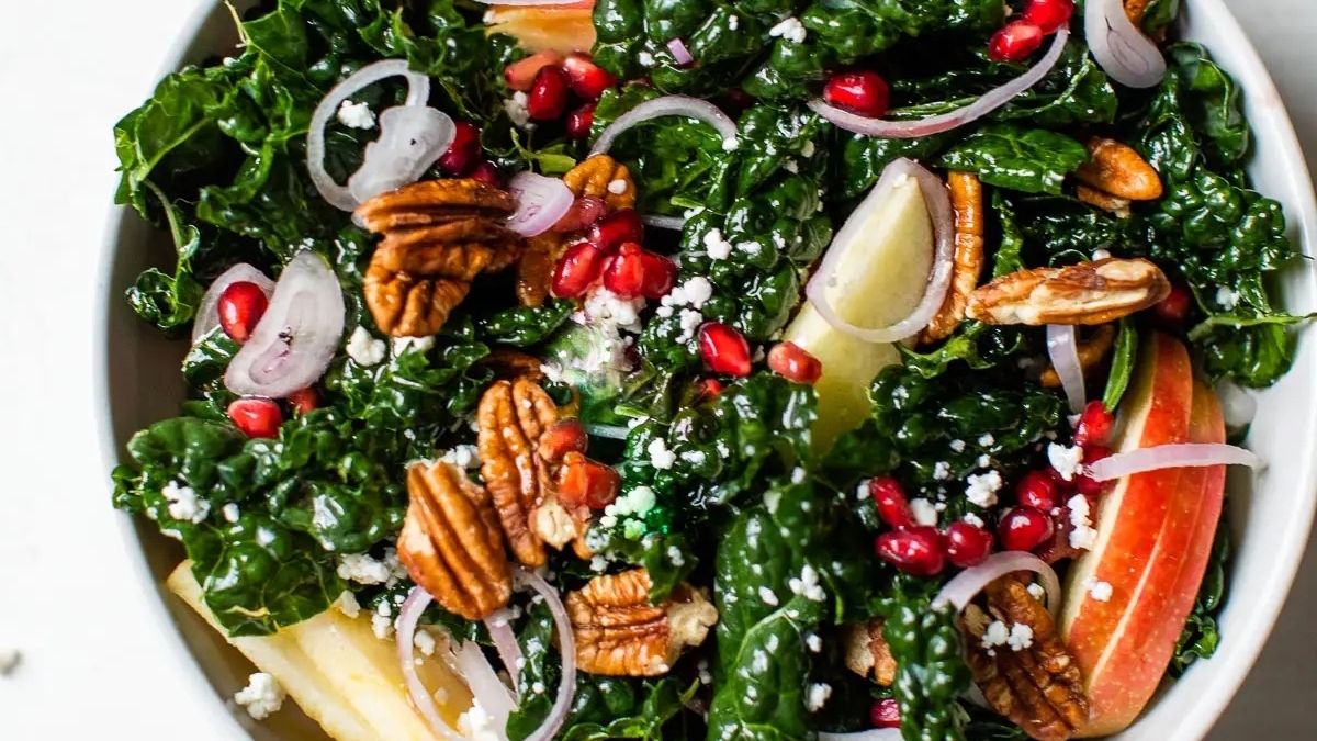 Kale salad on a plate.
