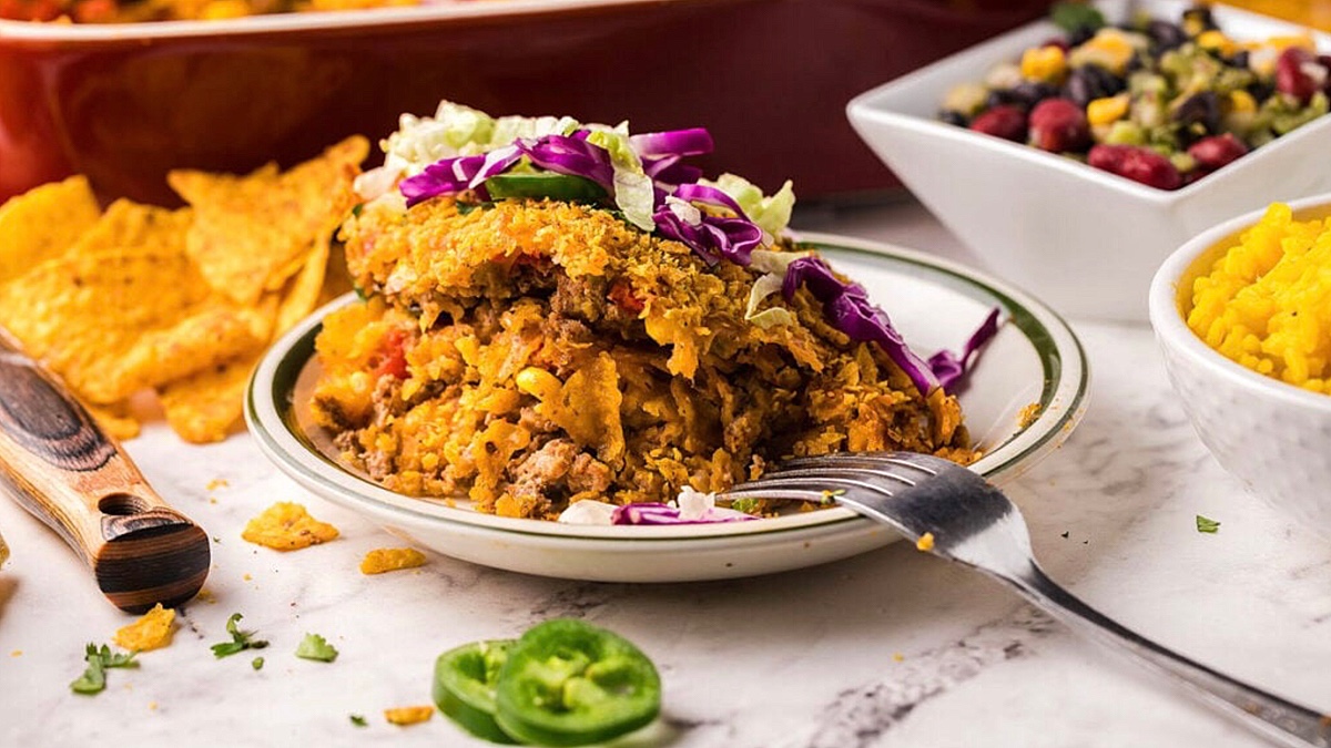 Cool Ranch Turkey Taco Casserole.