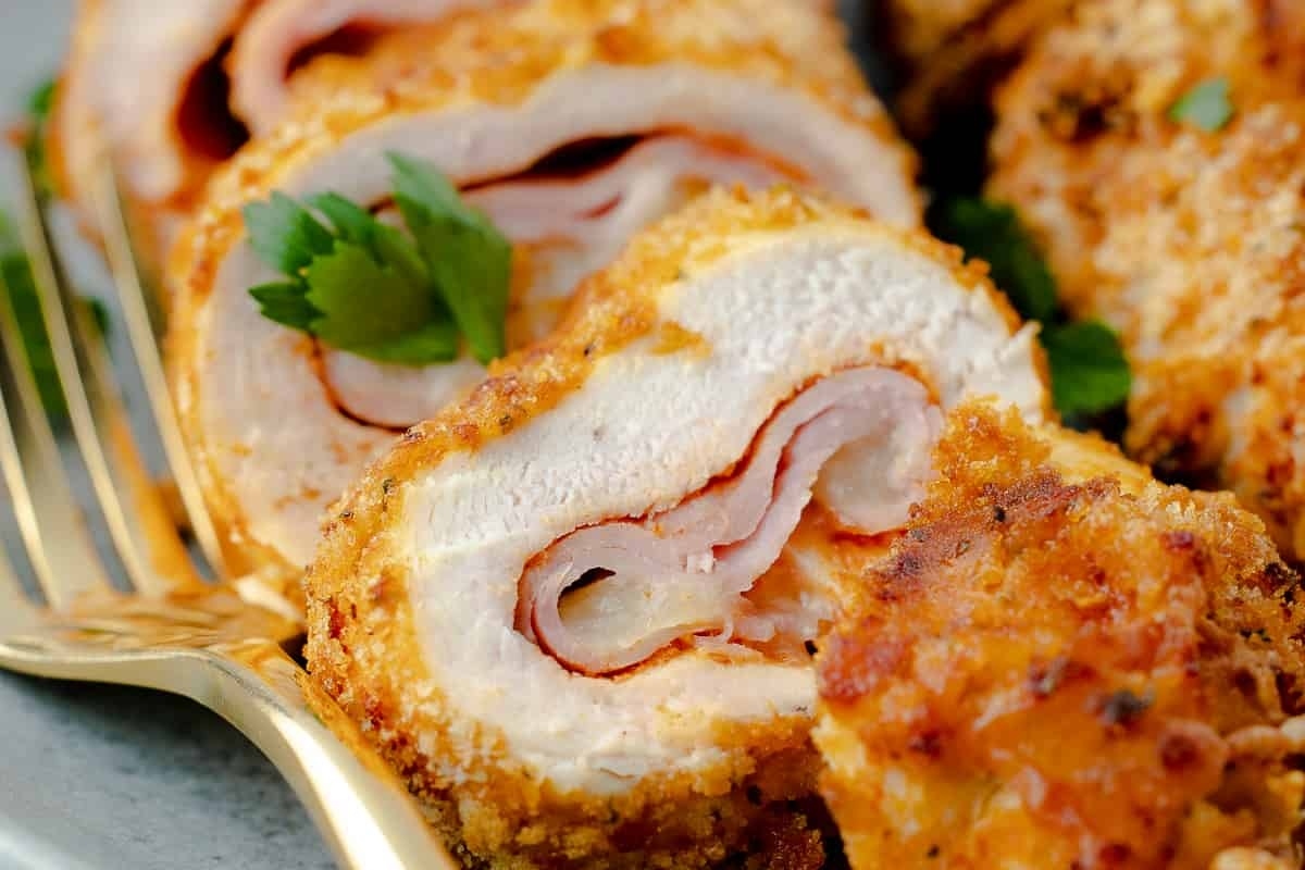 Air Fryer Chicken Cordon Bleu.