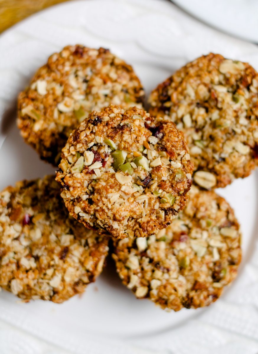 A plate of Aussie Bites copycat recipe muffins on a table.