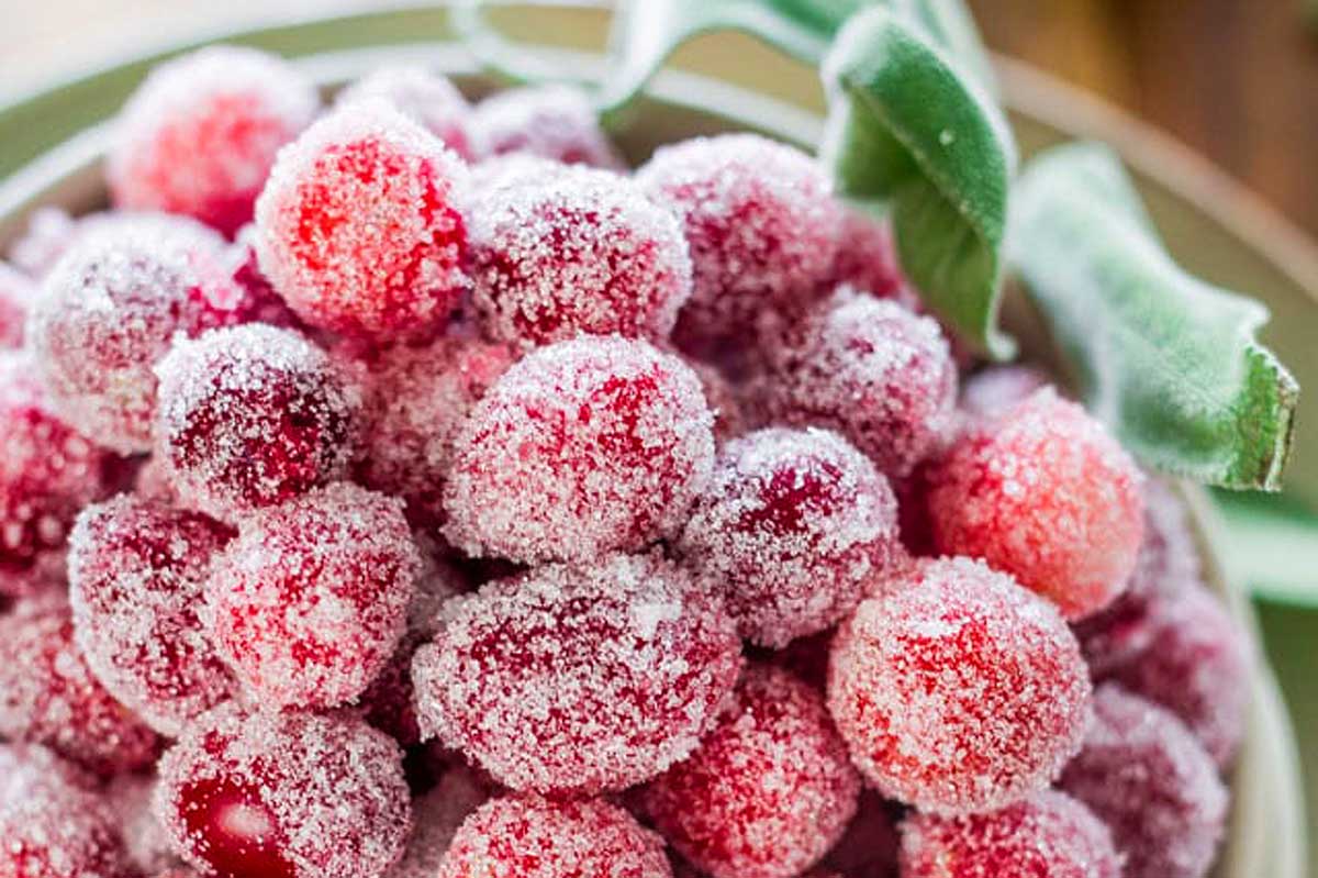 sugar covered cranberries