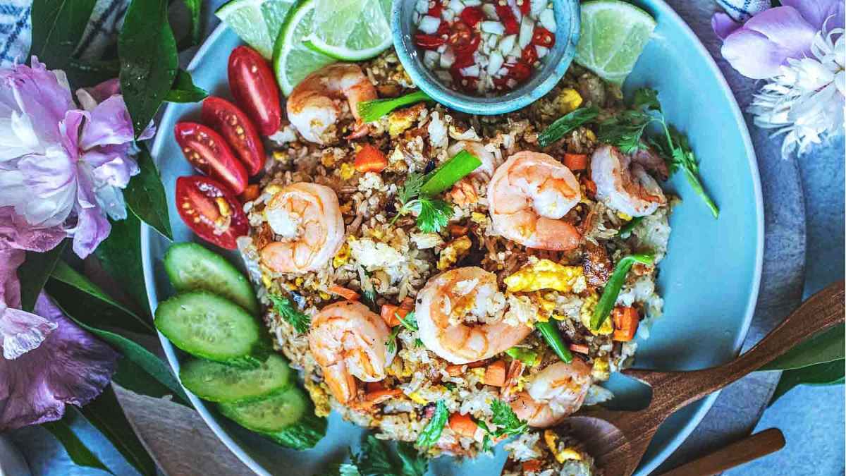 Authentic Thai Shrimp Fried Rice.