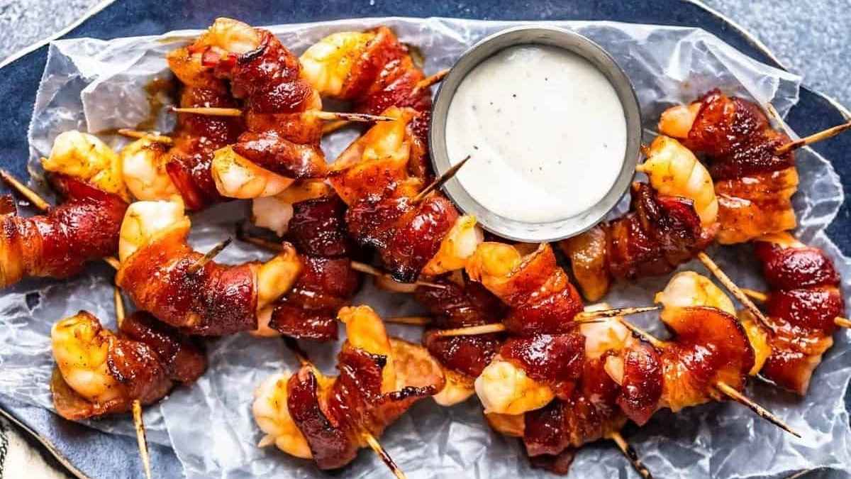Bacon Wrapped Shrimp.