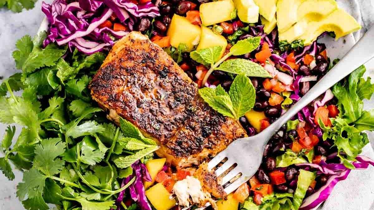 Blackened Salmon Salad.
