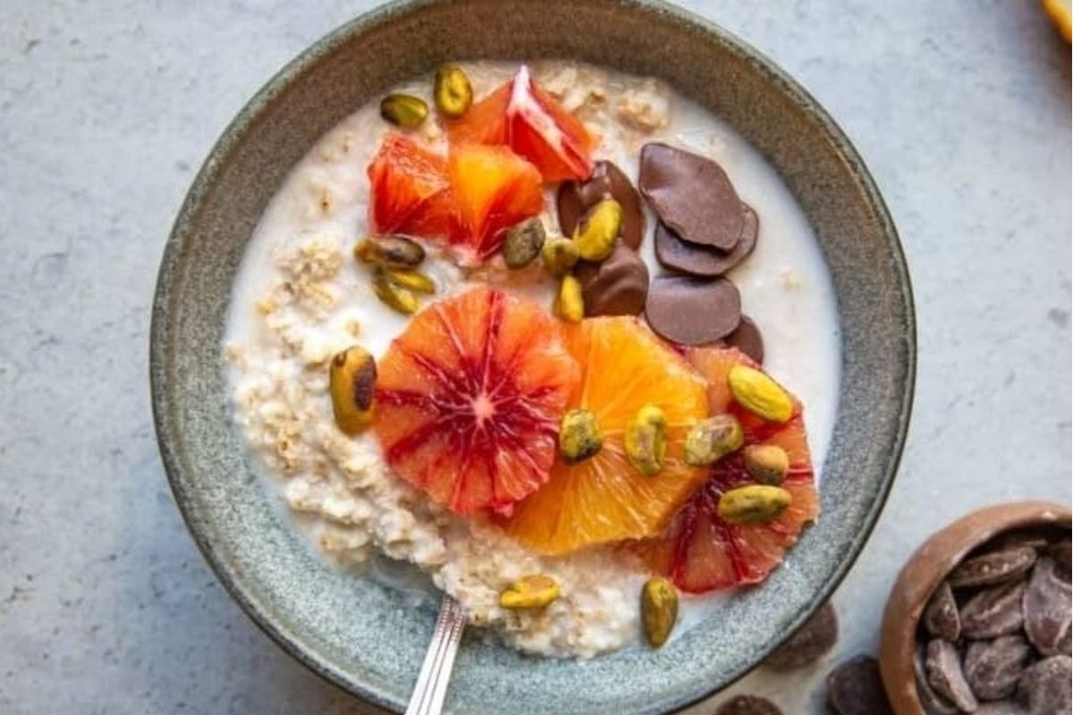 Blood Orange And Chocolate Oatmeal. 