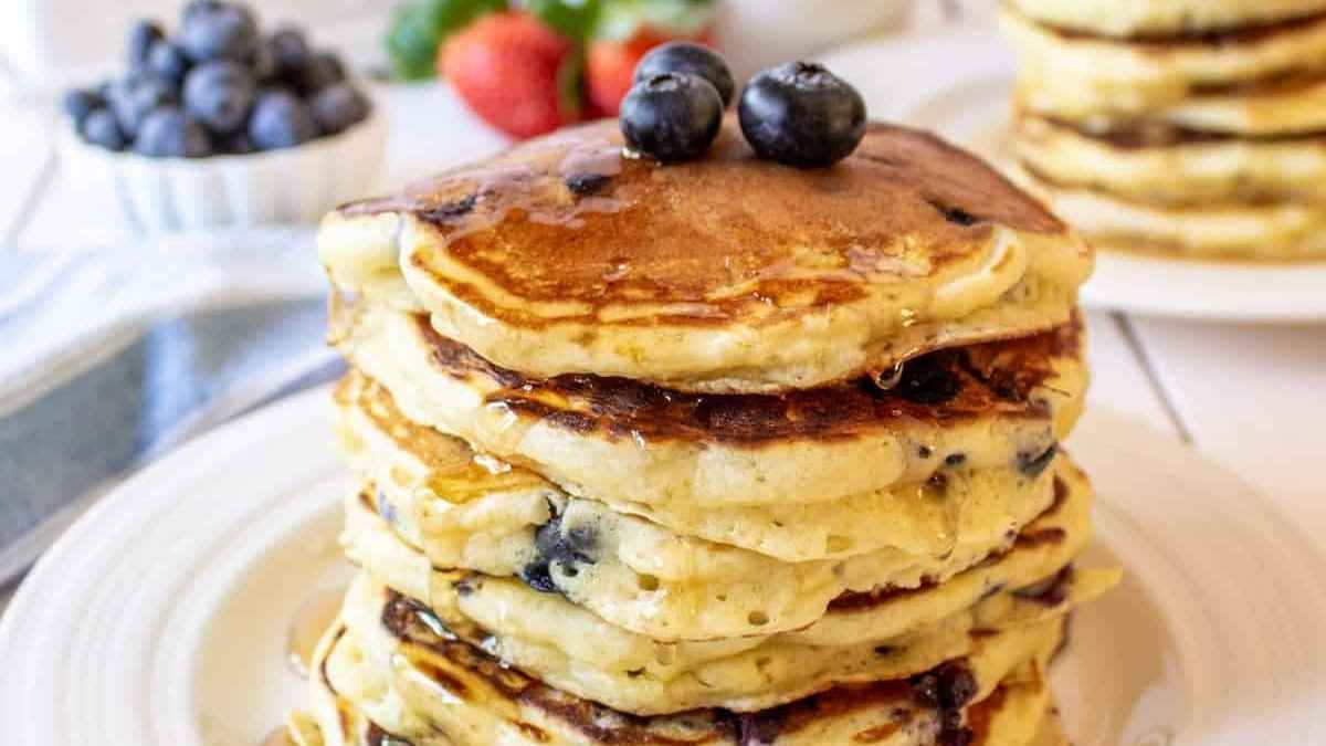 Blueberry Buttermilk Pancakes. 
