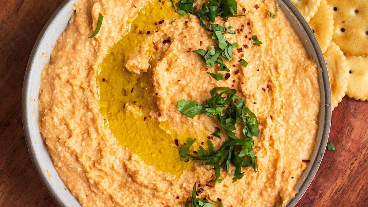 Buffalo Baked Feta White Bean Dip.