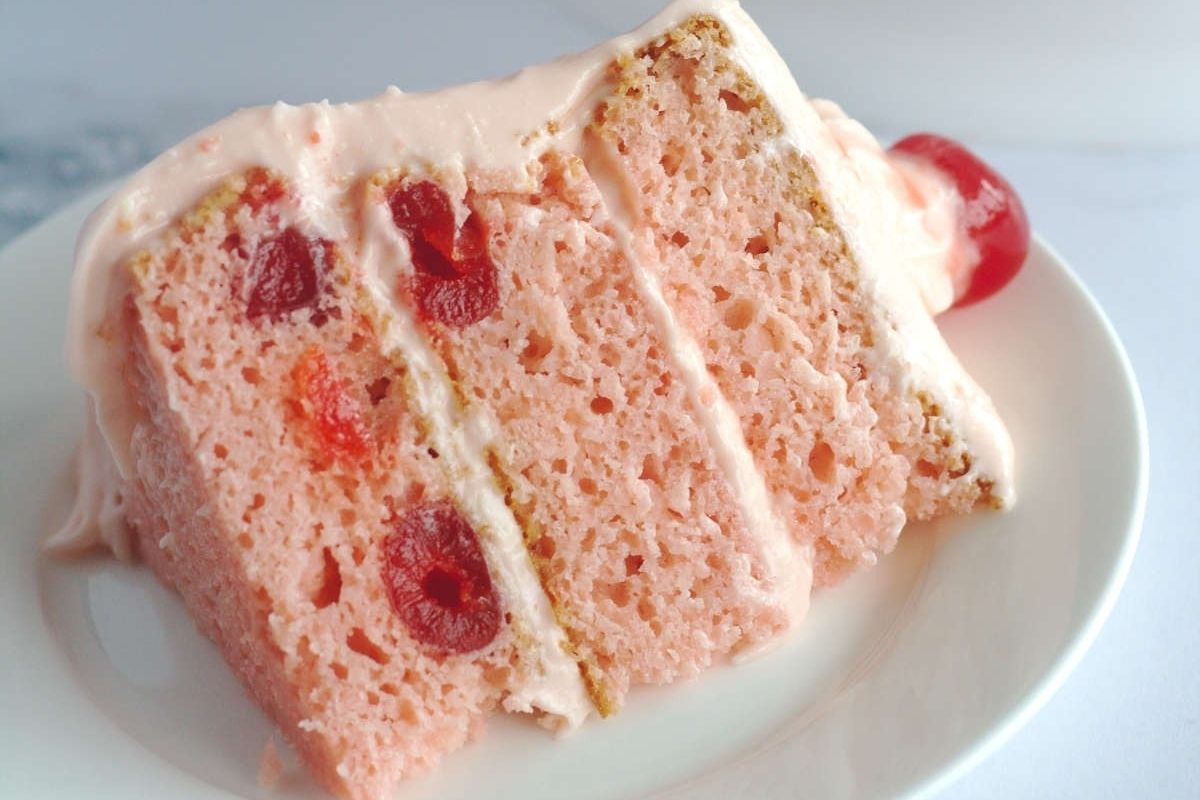 CHERRY LAYER CAKE WITH CHERRY CREAM CHEESE FROSTING