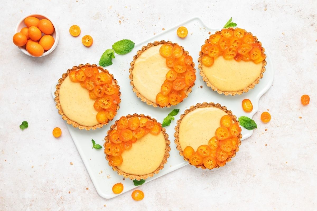 Candied Kumquat And Custard Tarts