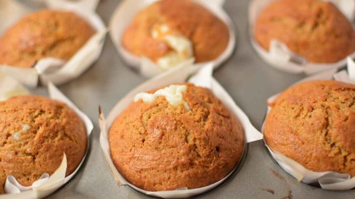 Carrot Cake Cream Cheese Muffins. 