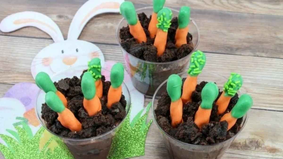 Carrot Patch Pudding Cups: Easter Snack For Kids