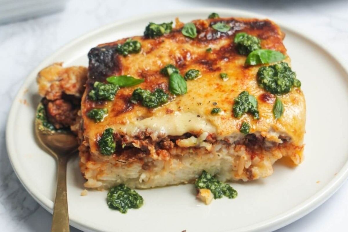Cheesy Bolognese Rice Bake