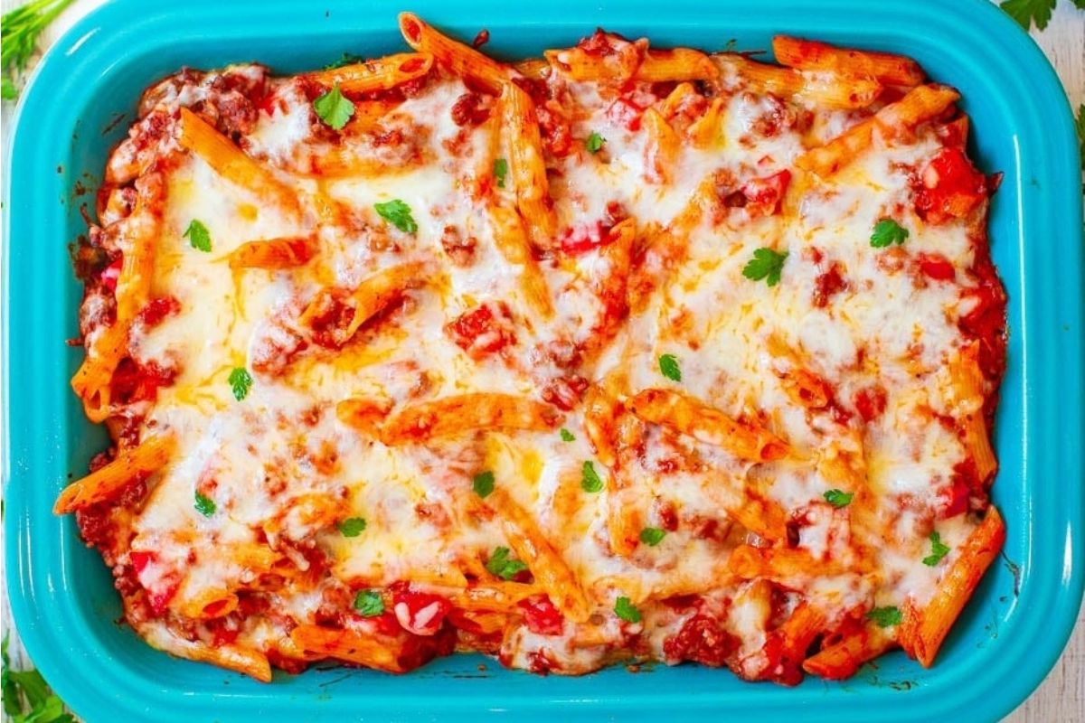 Cheesy Ground Beef Pasta Casserole