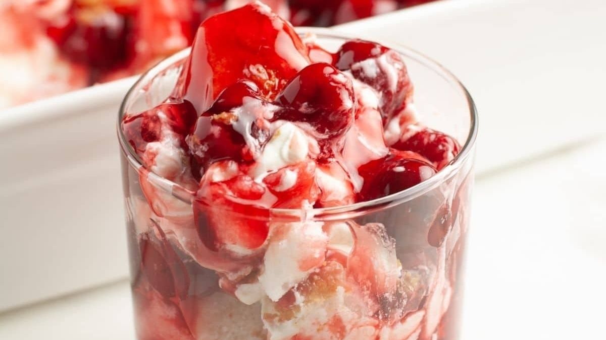 Cherries In The Snow (No Bake Dessert). 