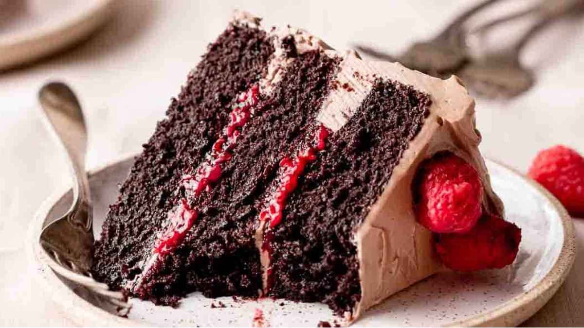 Chocolate Cake With Raspberry Filling.