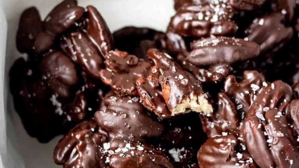 Chocolate Covered Pecans. 