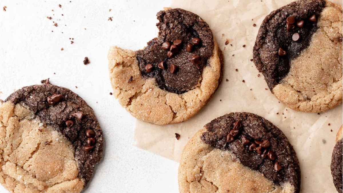 Chocolate Peanut Butter Marbled Cookies.