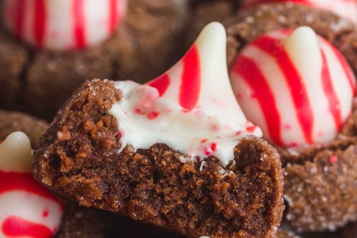 Chocolate Peppermint Kiss Cookies