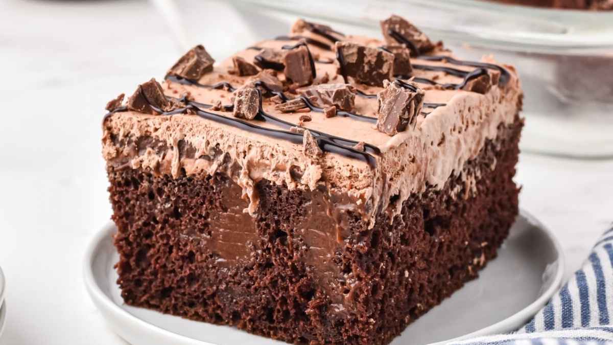 Chocolate Poke Cake. 