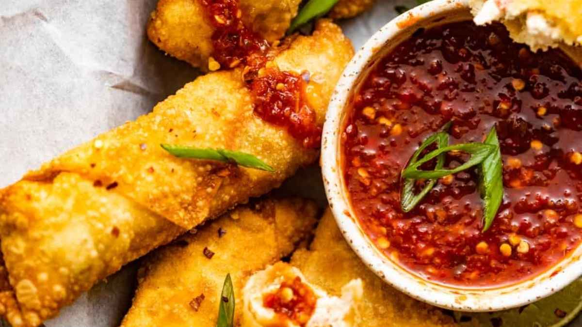 Crab Rangoon Egg Rolls. 
