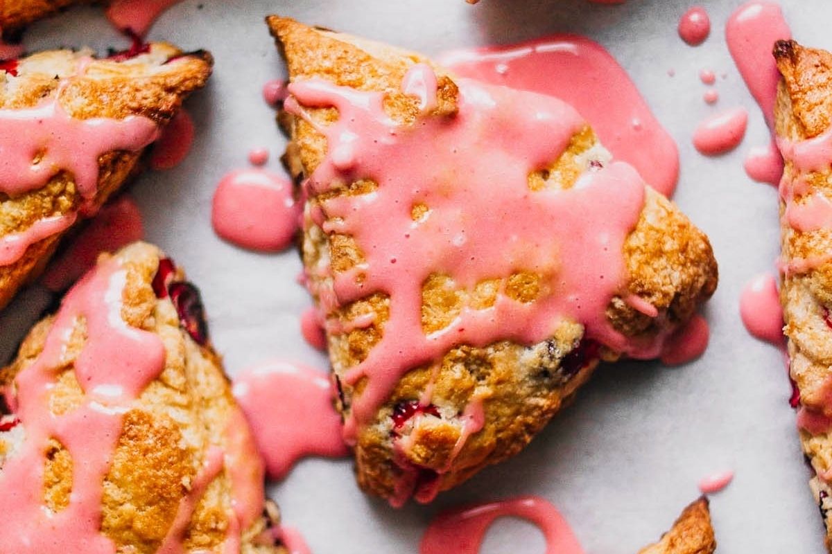 Cranberry Orange Scones With Cranberry Glaze