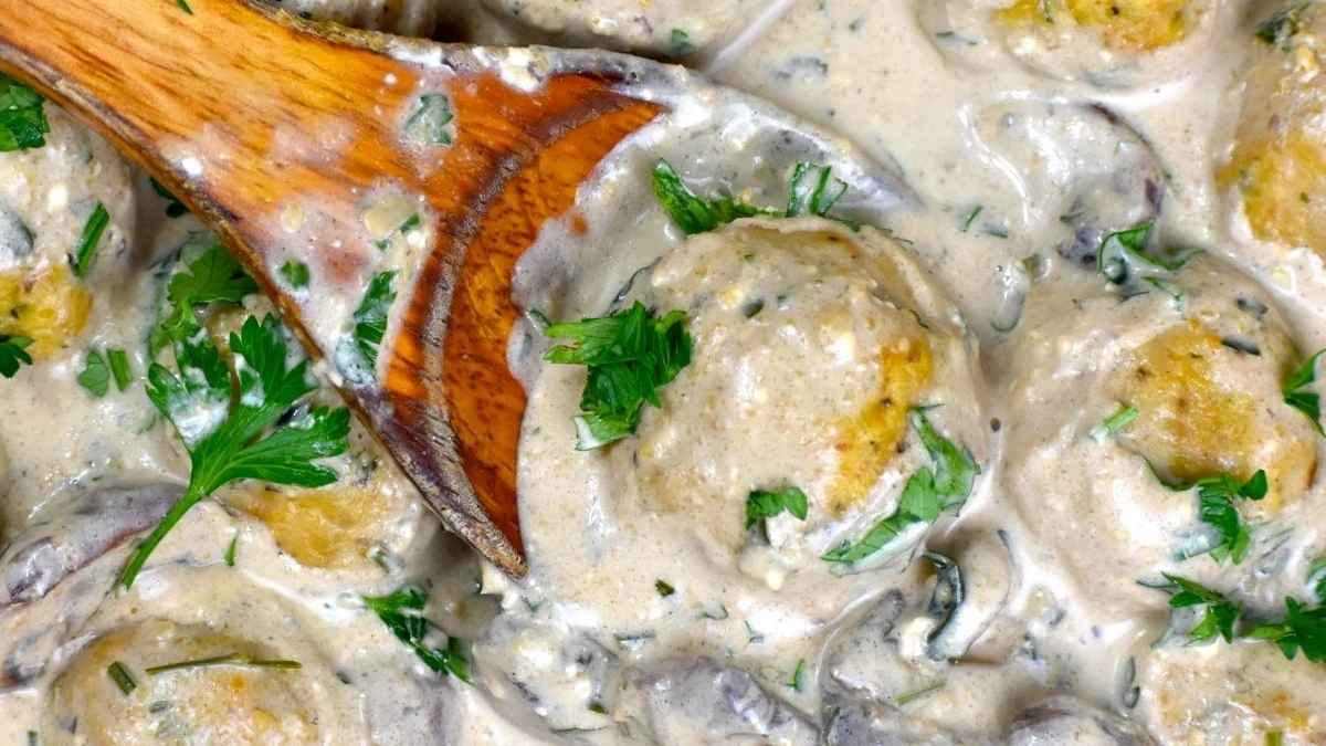 Creamy Parmesan Chicken Meatballs.